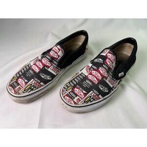 Vans Classic Slip-On All-Over Graphic Sticker Print Sneakers Men 8.5 Women 10